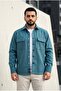 Men's Seasonal Sporty Cut Coat with Snap Buttons Casual Scuba Jacket Shirt