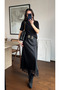 Black Satin Skirt with Lace Detail at the Hem - 50228 - 3