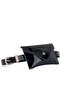 Women Black Patent Envelop Fanny Pack - 5