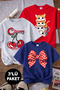 Cat and Cherry Printed 3-Pack Navy Blue-Grey-Red Girls' T-Shirts