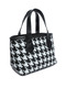 Women Black and White Houndstooth Pattern Handbag