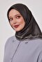 وشاح كريستالي لامع ذو حواف بلون واحد وحزام رفيع