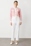 Women's Front Gold Buttoned Zero-Neck Pink Cardigan 53900 - 3