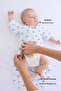 100% Organic Cotton Soft Textured Baby Swaddle - Zippered Sleeping Bag with Glove Cuffs 1.0 Tog - 3
