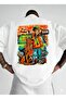 Scooby-Doo & Shaggy Graffiti Printed Oversize T-Shirt - 100% Cotton Single Jersey - White Streetwear Tee
