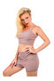 Women Rib Knit Spaghetti Crop Top in Mocha