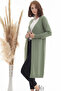 Women's Green Long Knitwear Cardigan - 2