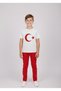 Boy's Ayyildiz Printed T-Shirt and Red Linen Trousers Set for April 23Rd and Special Occasions