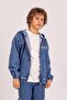 Boy's Cotton Zippered Hooded Denim Jacket - 2