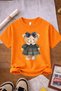 Cute Kids and Teddy Printed 3-Pack Pink-White-Orange Girls' T-Shirts - 2
