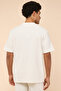 Men's Cream Textured T-Shirt with Crew Neck and Short Sleeves - 4