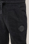Boy's Gray Textured Joggers With Drawstring Waist - 5