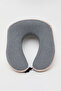 Unisex Beige Color Block Neck Pillow - 2