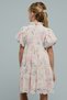Girl's Cream Schiffli Dress with High Neck and Puff Sleeves - 4
