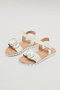 Girl's White Embellished Ankle Loop Flat Sandals - 2