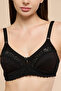 Women's Black Cut & Sew Lace Bra - 3