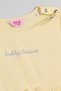 Girl's Yellow Ribbed Fit & Flare Dress with Crew Neck and Short Sleeves - 3