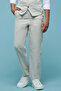 Boy's Beige Solid Trousers with Button Closure