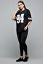 Women's Black Solid Leggings with Elastic Waist - 4