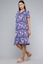 Women's Purple Floral Print Nightdress with V-Neck and Short Sleeves - 2