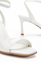 White Patent Leather Ankle Strap Single Strap Short Heeled Women's Sandals - 5
