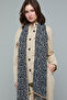 Women's Black Animal Patterned Scarf, 180X85cm - 3