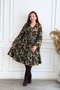 V-Neck Ruffled Flannel Dress - 5