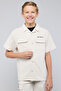 Boy's Gray Solid Shirt with Revere Collar and Short Sleeves