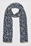 Women's Black Animal Patterned Scarf, 180X85cm