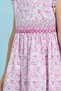 Girl's Pink Floral Print Sleeveless Fit & Flare Dress with Round Neck - 5