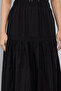 Women's Black Schiffli Midi Skirt with Elastic Waist - 5