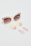 Girl's Beige Hair Accessories & Sunglasses Set
