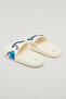 Girl's Cream Stitch Charm Detail Slides - 3