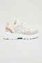 Girl's Beige Color Block Lace Up Sneakers