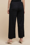 Women's Black Lace Wide Leg Pants with Elastic Waist - 4