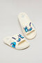 Girl's Cream Stitch Charm Detail Slides - 4
