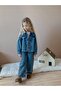 Girls' Denim Jacket and Denim Pants Stone-Embellished Set