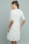 Women's Cream Schiffli Tiered Dress with Crew Neck and Short Sleeves - 4