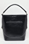 Women's Black Textured Shoulder Bag - 2