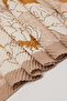 Women's Beige Floral Print Scarf, 180X185Cm - 2