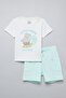 Boy's Cream Embroidered T-Shirt and Shorts Set