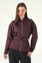 Mürdüm Bel Tie-Detail Zippered Cardigan 3075A
