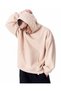 Embossed Hooded Beige Oversize Hoodie - 4