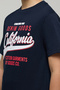 Boy's Dark blue Printed T-Shirt with Crew Neck and Short Sleeves - 5