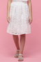 Girl's Cream Laced Top & Skirt Set - 5