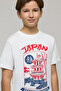 Boy's Cream Printed T-Shirt with Crew Neck and Short Sleeves - 2