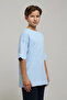 Boy's Blue Embroidered T-Shirt with Crew Neck and Short Sleeves - 2