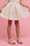 Girl's Cream Embroidered Top and Skirt Set - 5