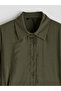 Green modal blend shirt dress with belt detail by gülüs gi̇yi̇m - 6