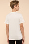 Boy's Cream Printed T-Shirt with Crew Neck and Short Sleeves - 4